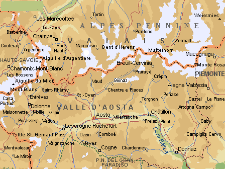 Valle D'Aosta Map